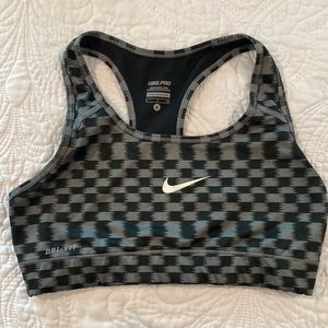 Nike Pro sports bra in size small. Black and gray
